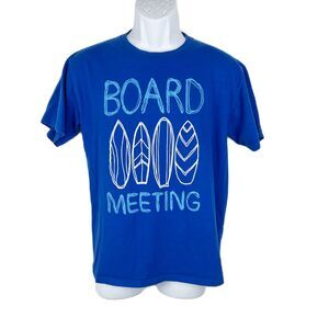 Ocean Current Shirt Youth Extra Large Blue Short Sleeve Surf Board Meeting Tee